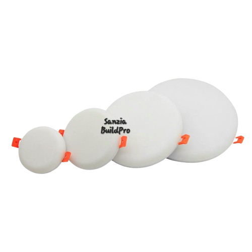 Set of white foam balls with 'Sanzia Buildpro' branding on a white background