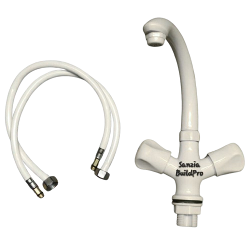 Basin Mixer Double Tap Poly ABS Pure Plastic Body | Brass Spindle | Premium Durable Quality