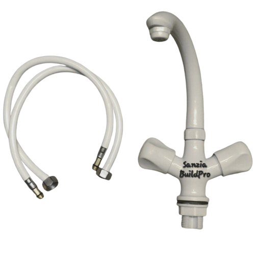 Basin Mixer Double Tap Poly ABS Pure Plastic Body | Brass Spindle | Premium Durable Quality