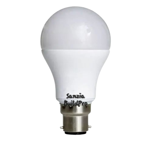 LED light bulb with 'Sanzia BuildPro' branding on a white background