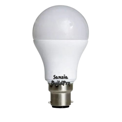 LED light bulb with 'Sanzia BuildPro' branding on a white background