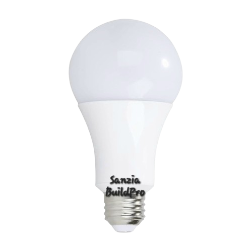 White light bulb with 'Sanzia BuildPro' branding on a white background