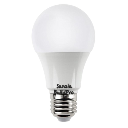 White light bulb with 'Sanzia BuildPro' branding on a white background
