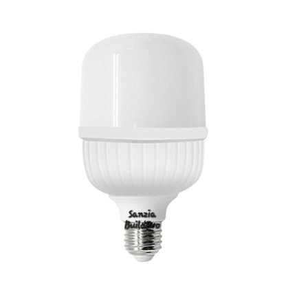 White LED light bulb on a white background