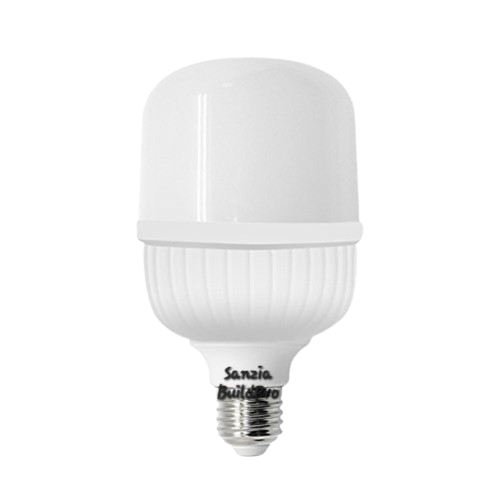 White LED light bulb on a white background