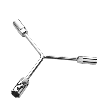 Chrome Y-shaped tool with 'Sanzia' branding on a white background