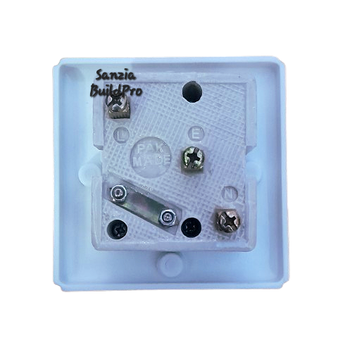 Transparent plastic component with screws and mounting hardware on a white background, branded 'Sanzia BuildPro'.