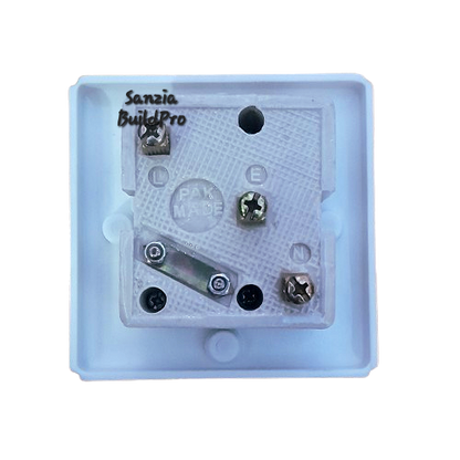 Transparent plastic component with screws and mounting hardware on a white background, branded 'Sanzia BuildPro'.