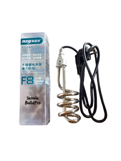 Electric heating element with packaging on a white background