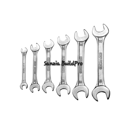 Set of six open-end wrenches with 'Sanzia BuildPro' branding on a white background