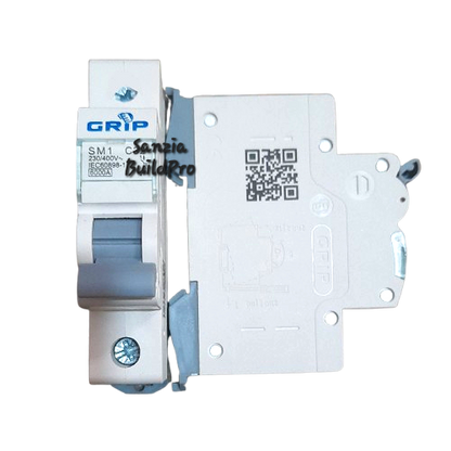 White lock mechanism with GRIP branding on a white background