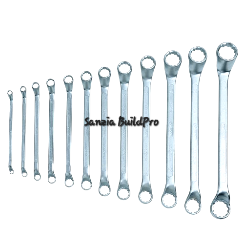 Set of metal wrenches with 'Sanzia BuildPro' branding on a white background