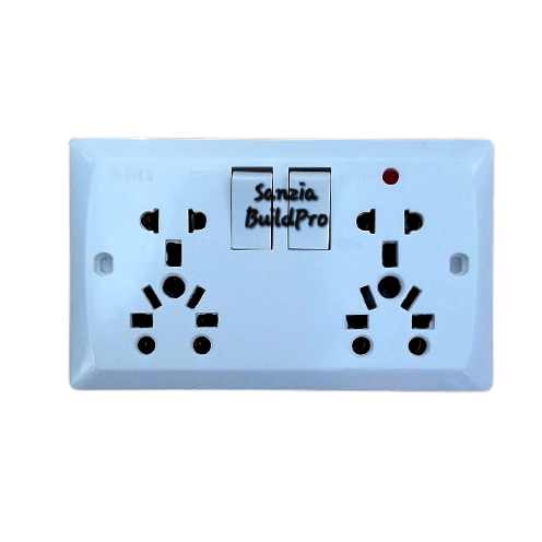 Wall socket with 'Sanzia BuildPro' branding on a white background