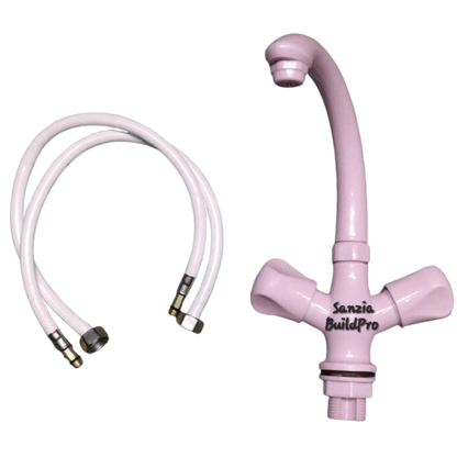 Basin Mixer Double Tap Poly ABS Pure Plastic Body | Brass Spindle | Premium Durable Quality