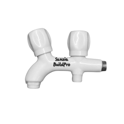 Double Bib Cock Tap Poly ABS Pure Plastic Body | Brass Spindle | Premium Durable Quality
