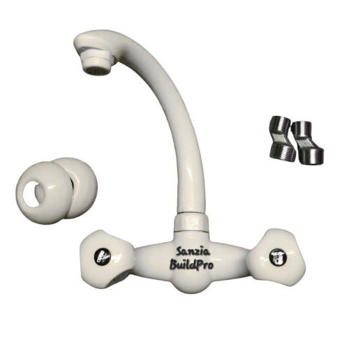 Sink Mixer Double Tap Poly ABS Pure Plastic Body Kitchen | Brass Spindle | Premium Durable Quality