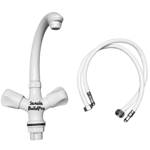 Basin Mixer Double Tap Poly ABS Pure Plastic Body | Brass Spindle | Premium Durable Quality