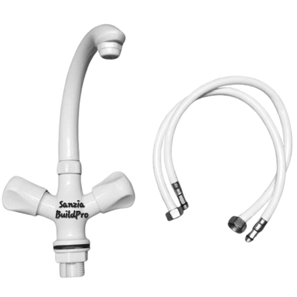 Basin Mixer Double Tap Poly ABS Pure Plastic Body | Brass Spindle | Premium Durable Quality