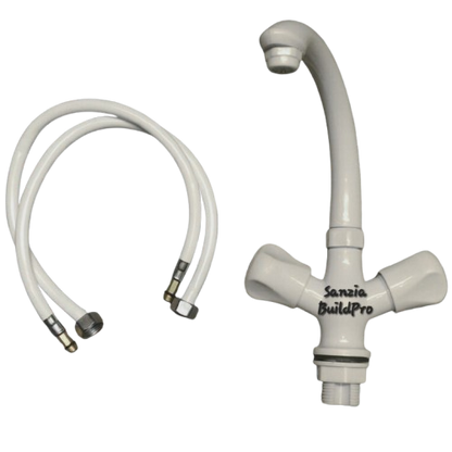 Basin Mixer Double Tap Poly ABS Pure Plastic Body | Brass Spindle | Premium Durable Quality