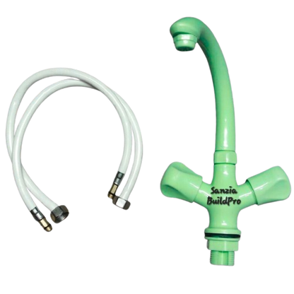 Basin Mixer Double Tap Poly ABS Pure Plastic Body | Brass Spindle | Premium Durable Quality