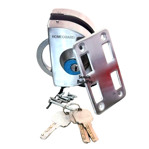 HomeGuard Glass Door D Lock | Single Push Sliding Door | Premium Quality