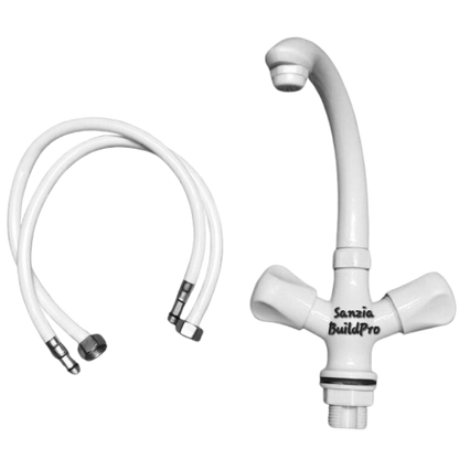 Basin Mixer Double Tap Poly ABS Pure Plastic Body | Brass Spindle | Premium Durable Quality